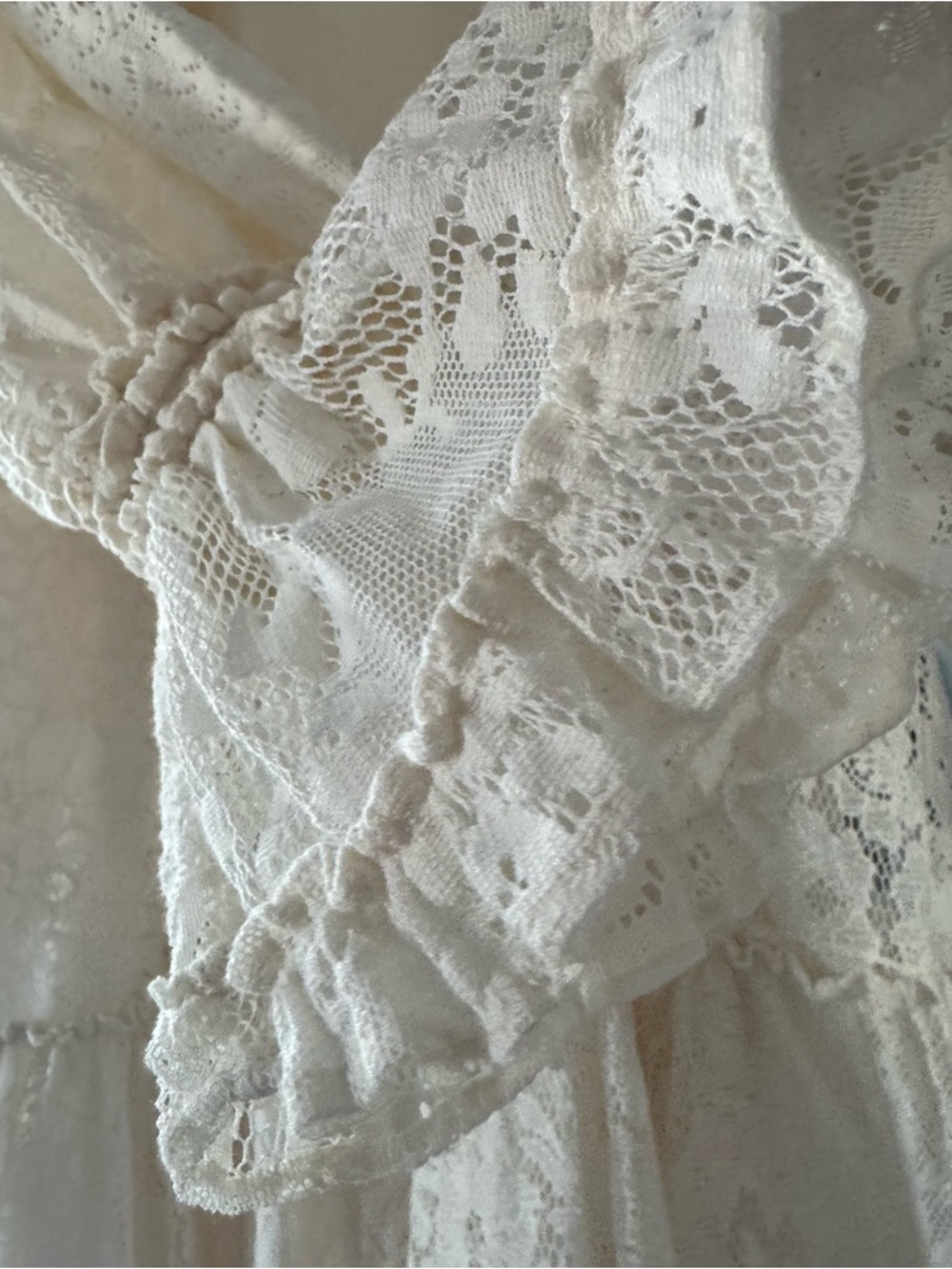 Kobi Halperin Senna Lace Dress Cream Boho Ruffle XXL - Picture 6 of 12